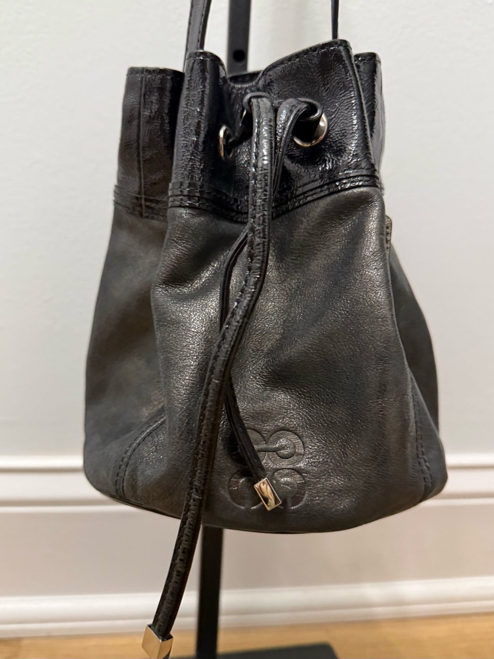 Coach Vintage Audrey Leather Drawstring Crossbody Mini Duffle Bucket Bag